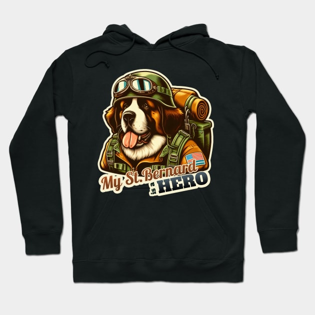 St. Bernard soldier Hoodie by k9-tee